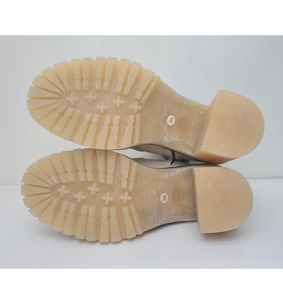 Free People White Leather Chunky Boots James Chelsea Lugged MSRP $188 Women's 6 - Picture 2 of 11